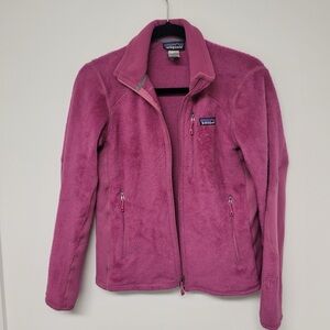 Patagonia pink fuzzy zip up size S